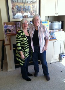 Authentic Women Circle Founder Kelly McCoy with Peer Leader Alice Kinahan at Peer Leadership Weekend in York, ME. 